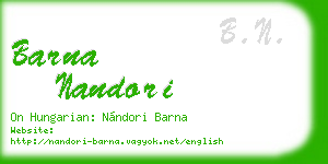 barna nandori business card